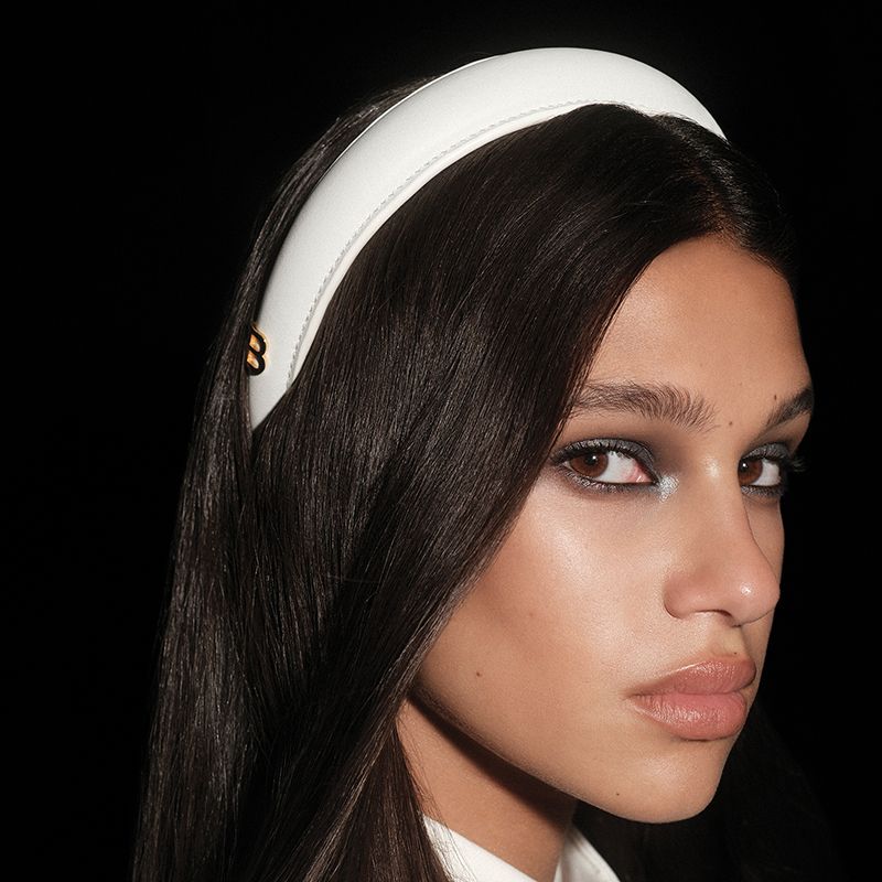 Limited Edition White Leather Puffed Headband FW24